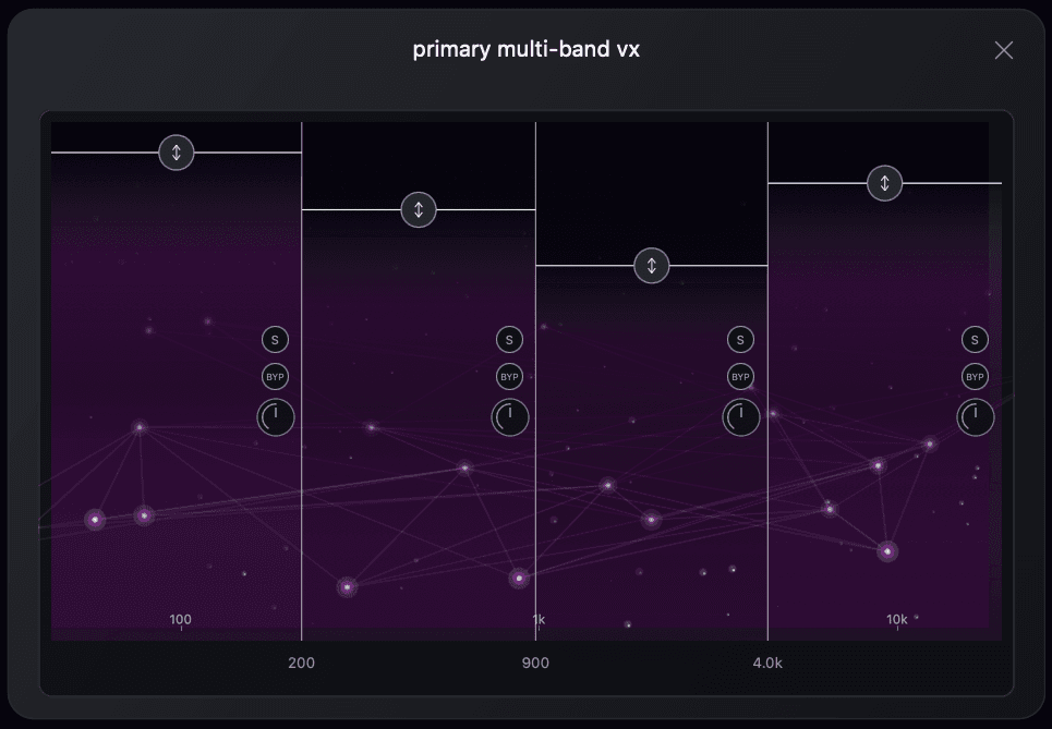 Primary Vx multiband processing panel